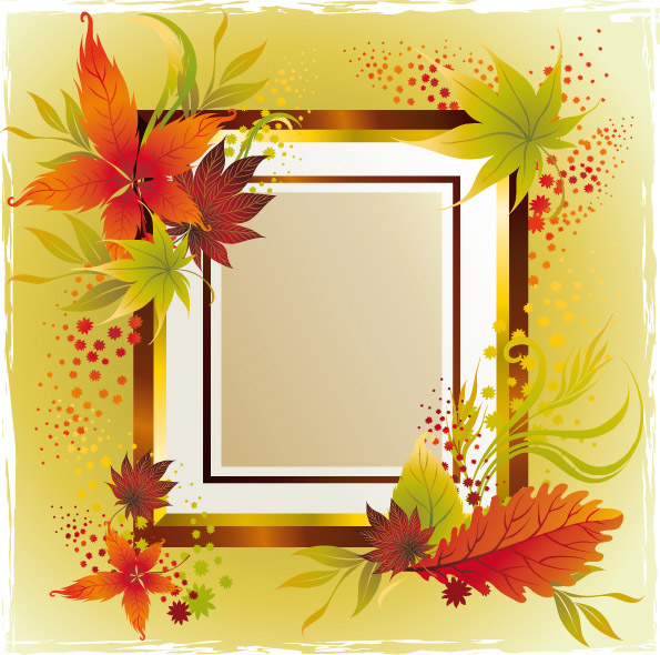free vector 6 autumn maple leaf border vector